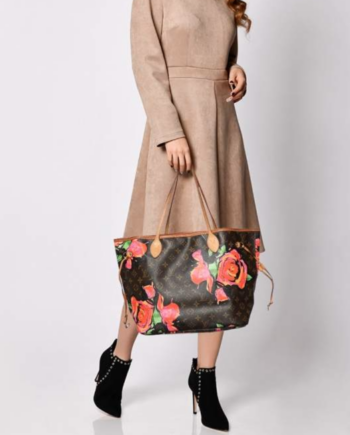 AUTHENTIC PRE-LOVED LOUIS VUITTON MONOGRAM STEPHEN SPROUSE ROSES NEVERFULL MM