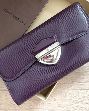 AUTHENTIC PRE-LOVED LOUIS VUITTON PURPLE PLUM EPI LEATHER EUGENIE WALLET