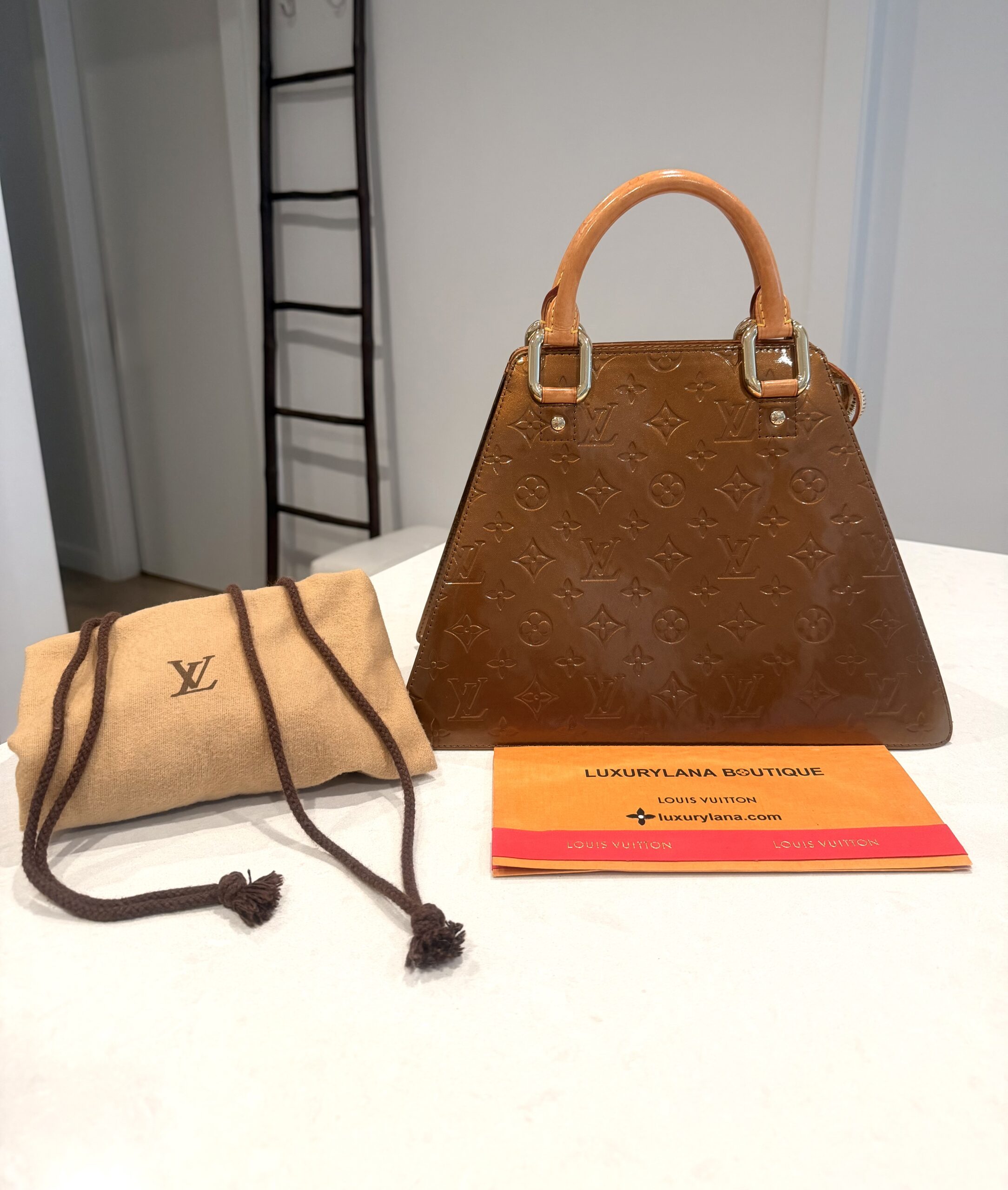 Forsyth Bronze Monogram Vernis Handbag — image 9