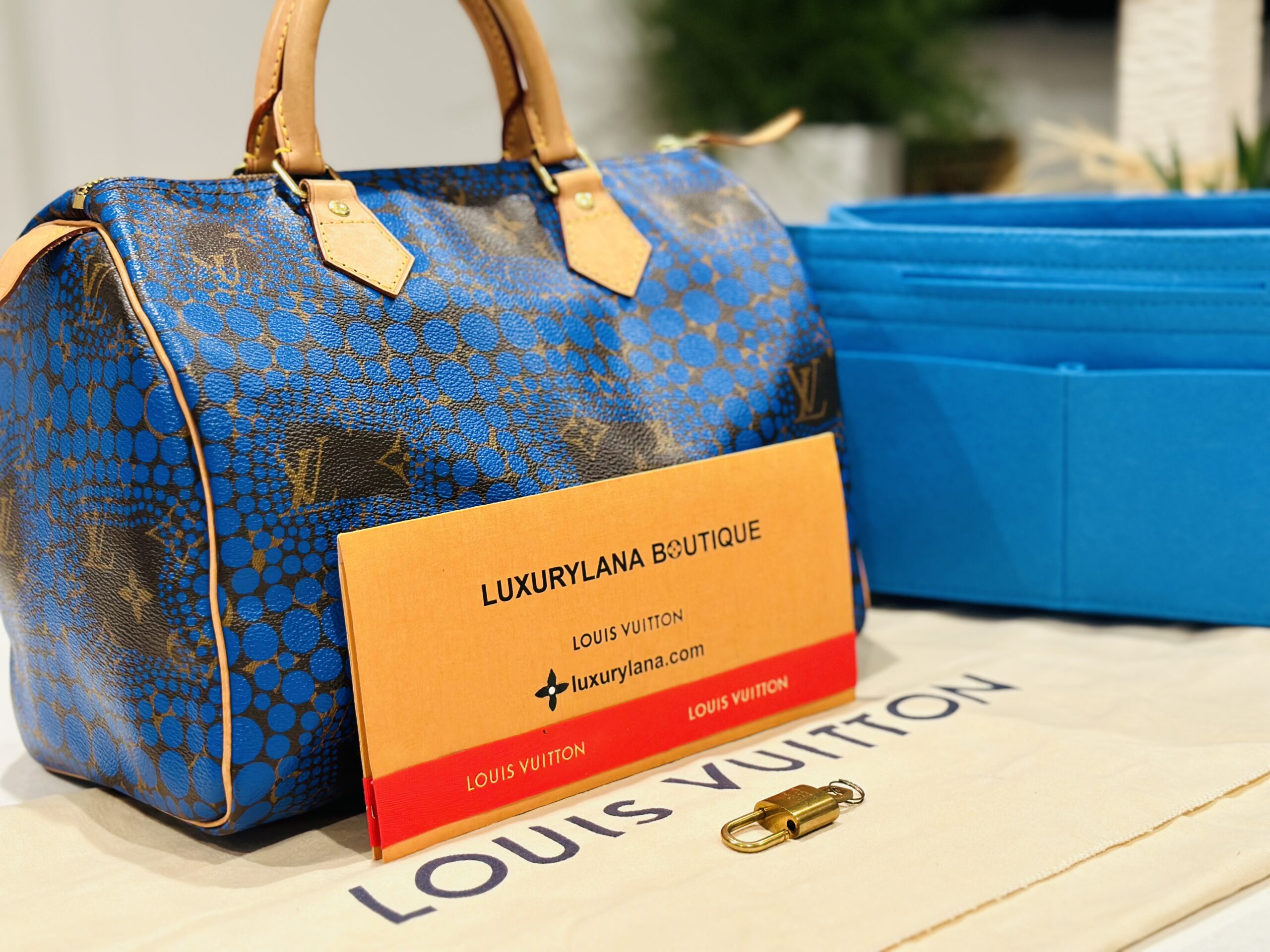 Yayoi Kusama Monogram Speedy 30 Royal Blue — image 14