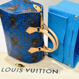 Authentic Pre-loved Limited Edition Monogram Yayoi Kusama Speedy 30 Royal Blue