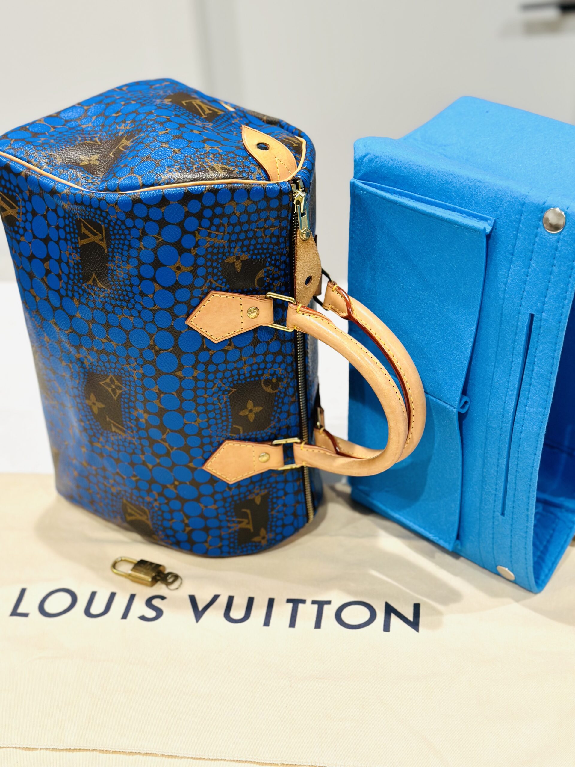 Yayoi Kusama Monogram Speedy 30 Royal Blue