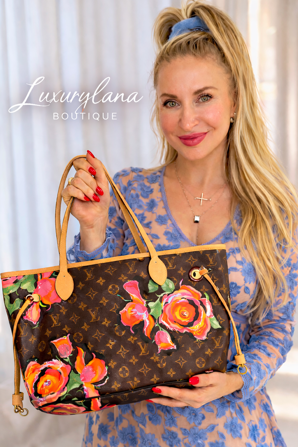 Monogram Stephen Sprouse Roses Neverfull MM