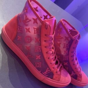 Pink Monogram Tattoo Line Mesh Sneakers