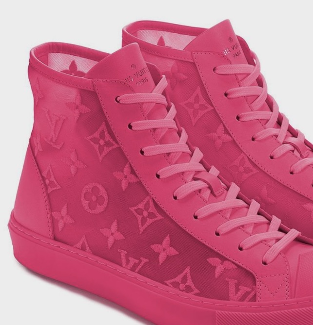 Pink Monogram Tattoo Line Mesh Sneakers — image 3