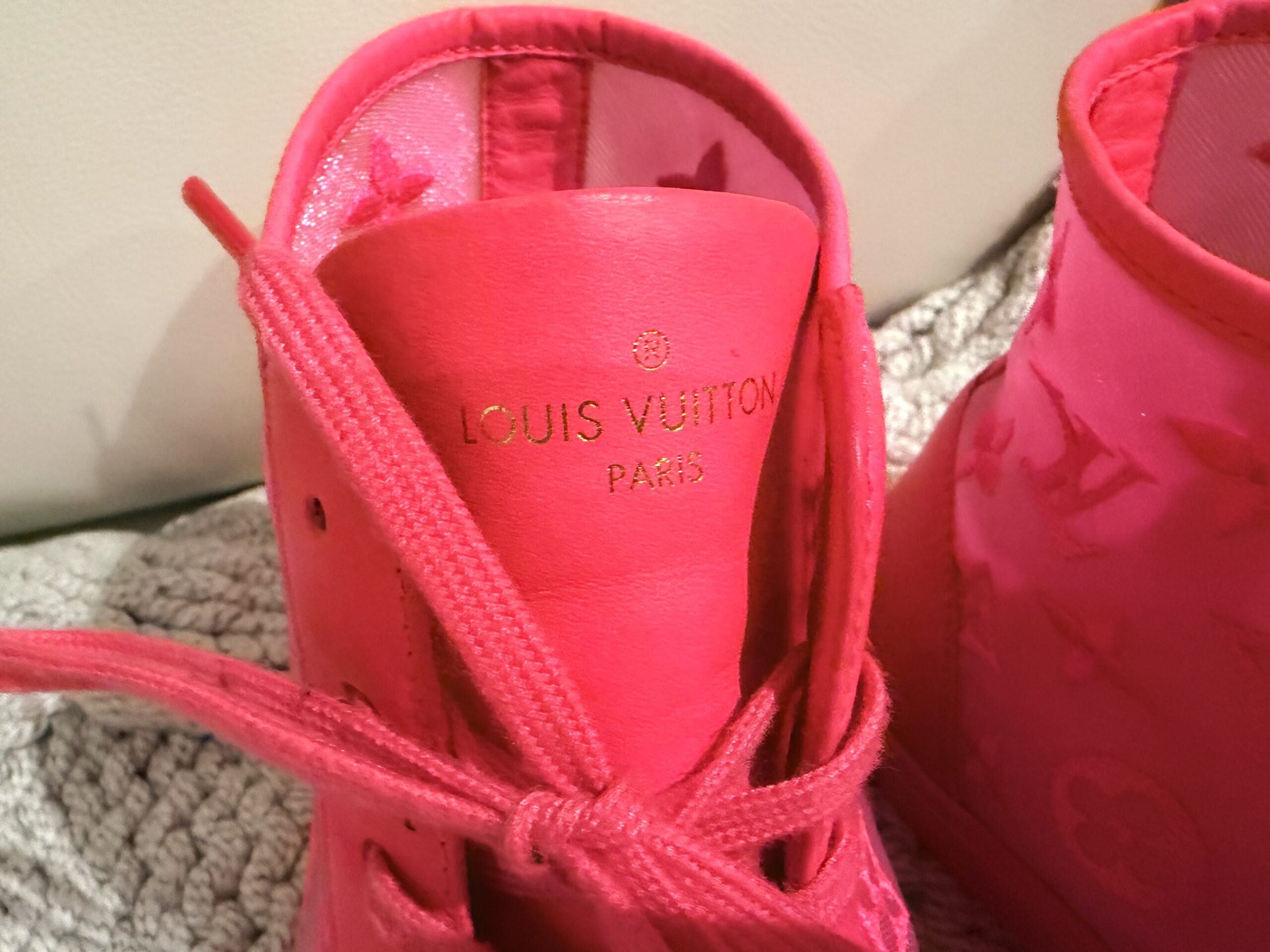 Pink Monogram Tattoo Line Mesh Sneakers — image 7