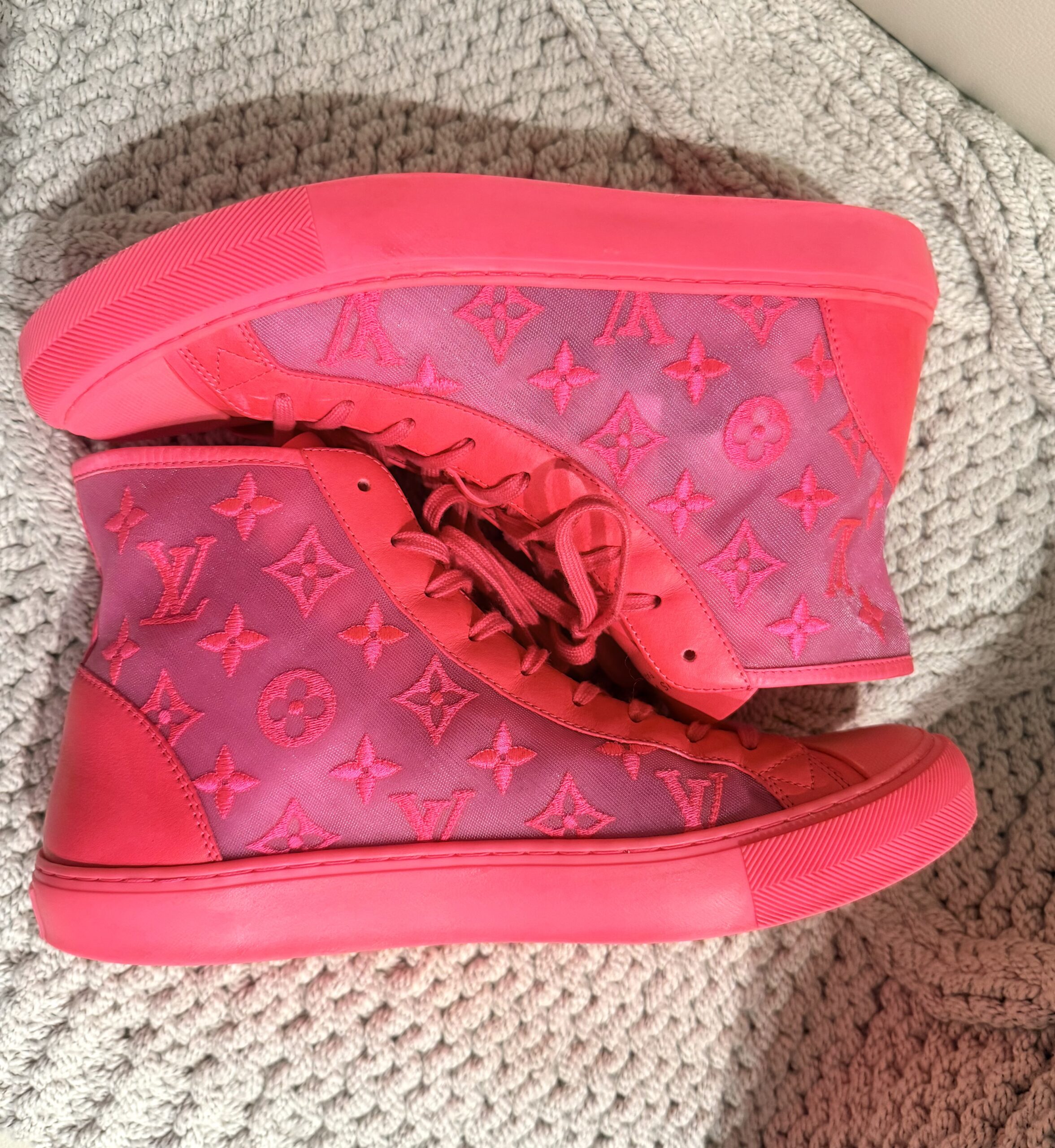 Pink Monogram Tattoo Line Mesh Sneakers — image 4