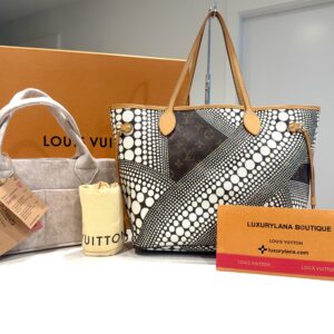 Limited Edition Louis Vuitton Yayoi Kusama Monogram Neverfull MM White Polka Dots M40684