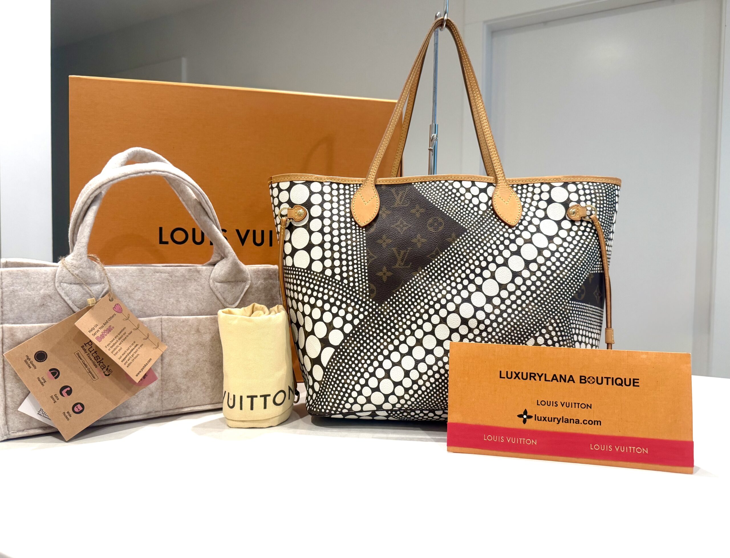 Limited Edition Yayoi Kusama White Dots Monogram Neverfull MM