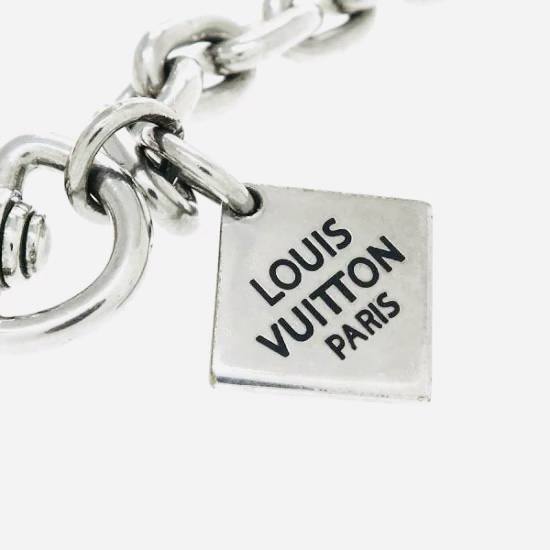 Silver Initial Damier Charm Bolt & Heavy XL Extender Chain & Key Ring — image 2