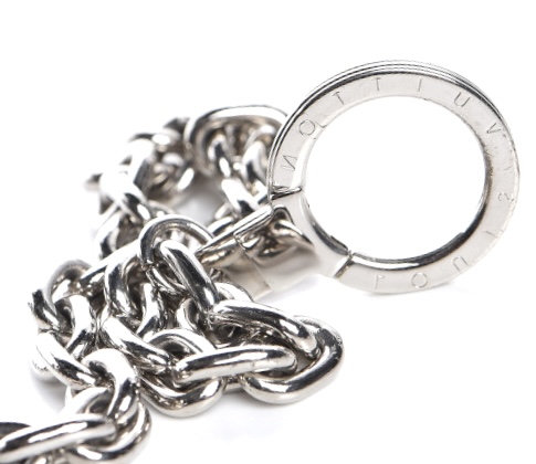 Silver Initial Damier Charm Bolt & Heavy XL Extender Chain & Key Ring — image 5
