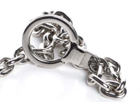 Silver Initial Damier Charm Bolt & Heavy XL Extender Chain & Key Ring — image 6