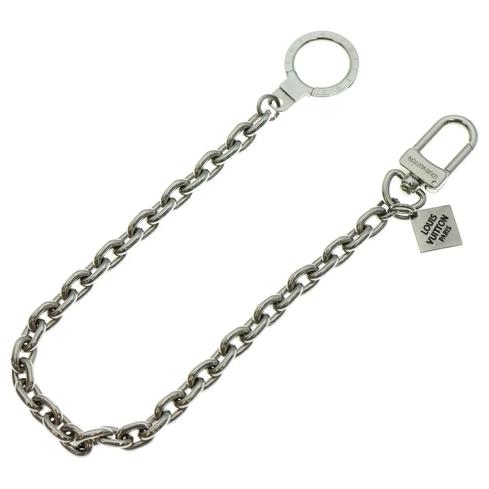 Silver Initial Damier Charm Bolt & Heavy XL Extender Chain & Key Ring