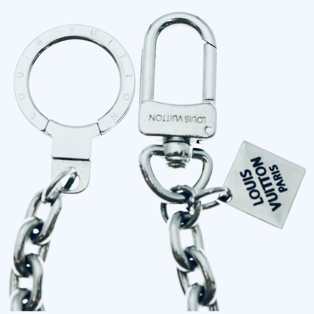 Silver Initial Damier Charm Bolt & Heavy XL Extender Chain & Key Ring — image 9