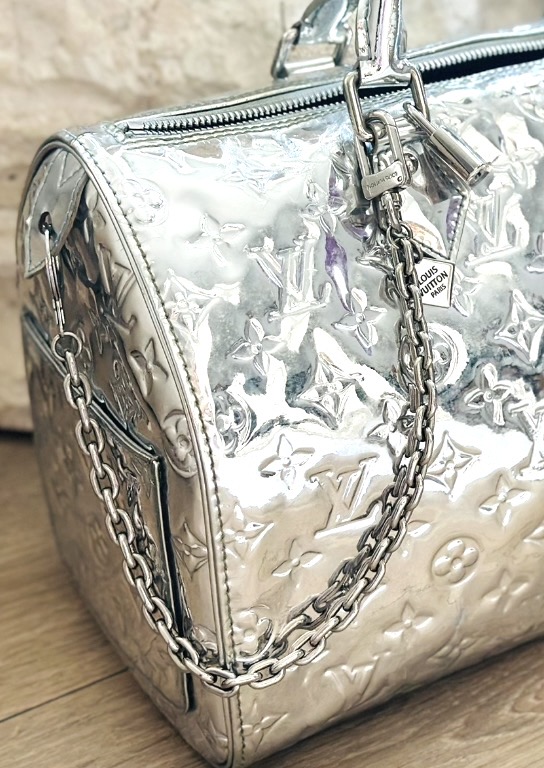 Silver Initial Damier Charm Bolt & Heavy XL Extender Chain & Key Ring — image 10