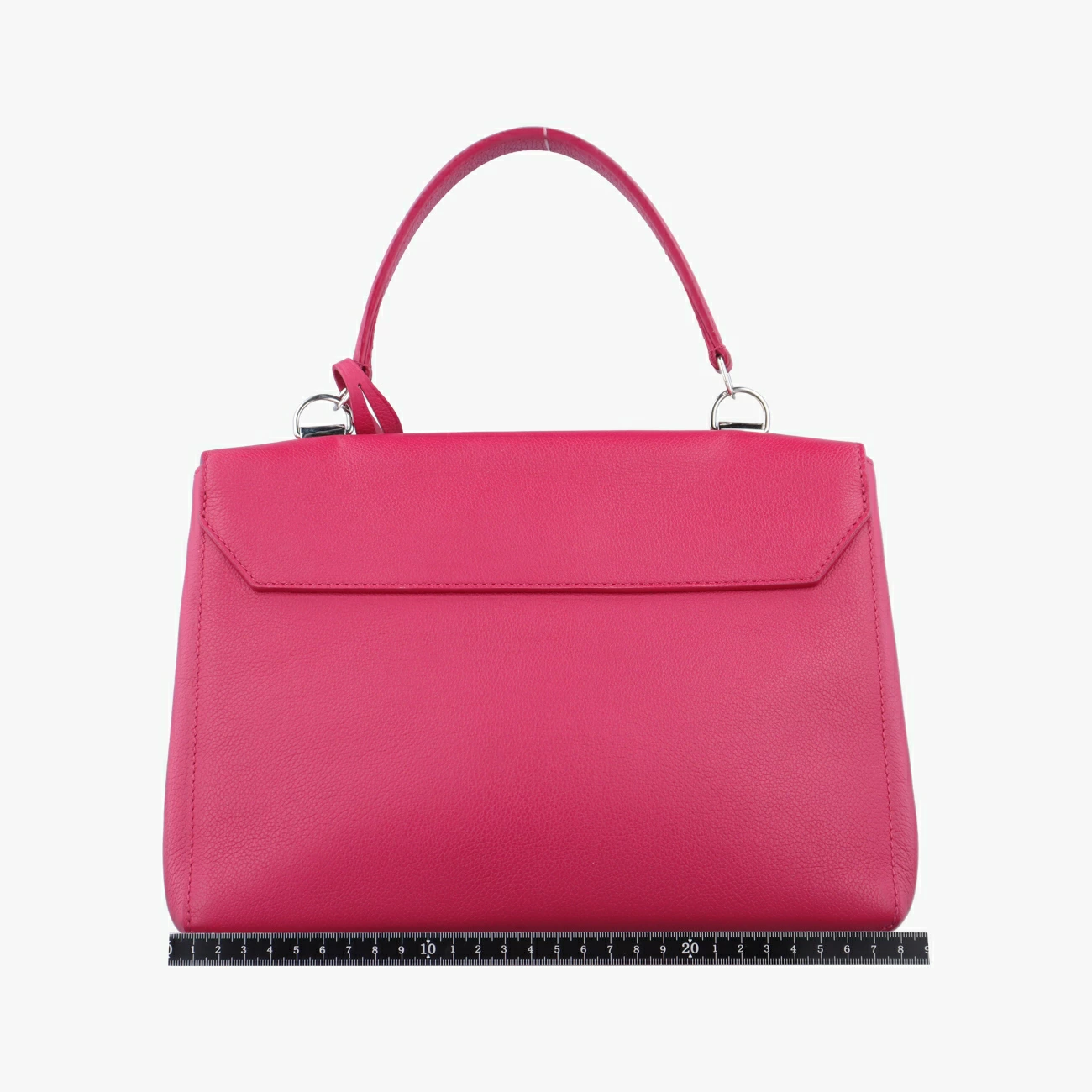Fuchsia-Pink Dahlia Calfskin Leather LockMe 2 Top Handle — image 5