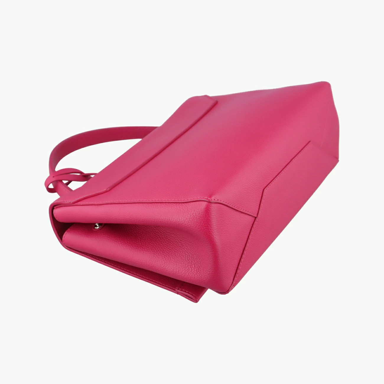 Fuchsia-Pink Dahlia Calfskin Leather LockMe 2 Top Handle — image 9