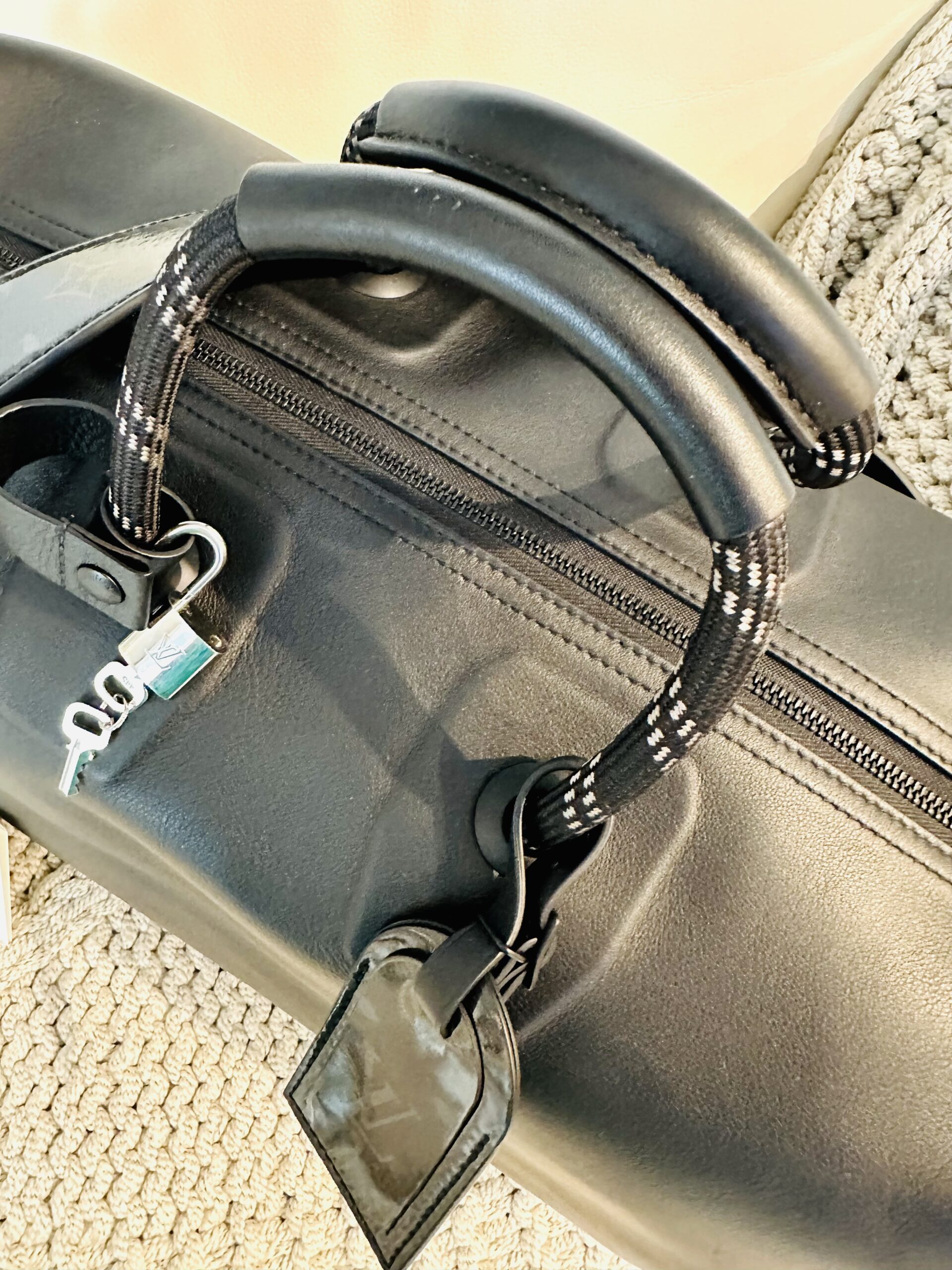 Boston Black Infinity Leather Keepall Bandouliere 50 — image 8