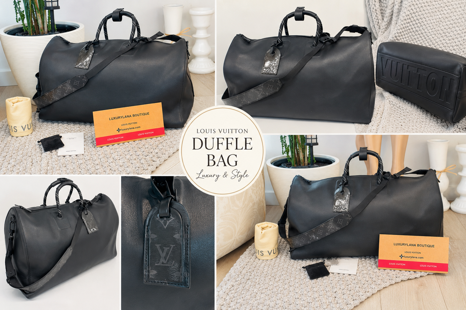 Boston Black Infinity Leather Keepall Bandouliere 50 — image 3