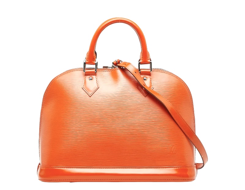 Orange Mandarin Piment Epi Leather Alma PM With Strap