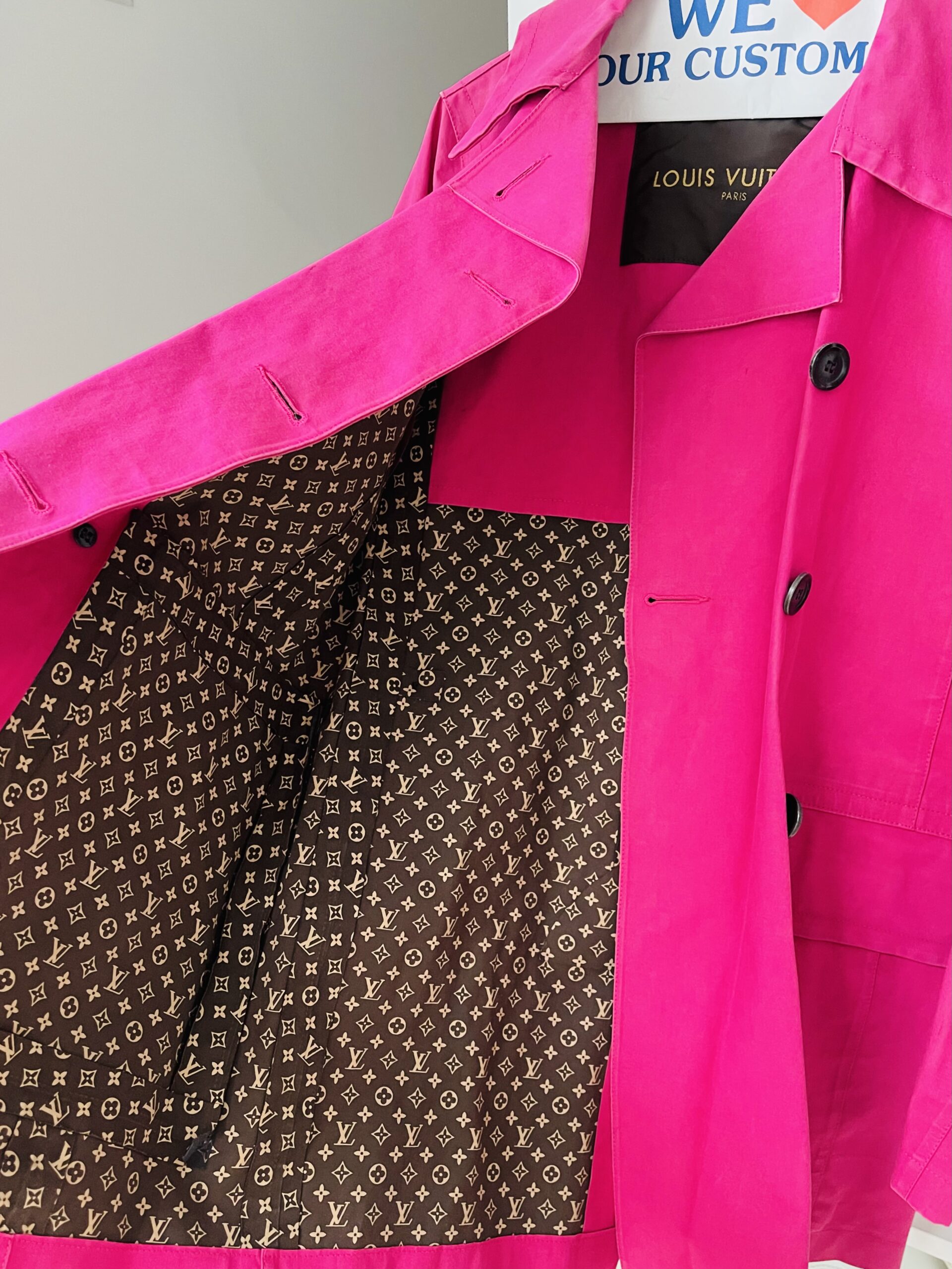 Hot Pink Cotton Mackintosh Double-Breasted Trench Coat — image 9