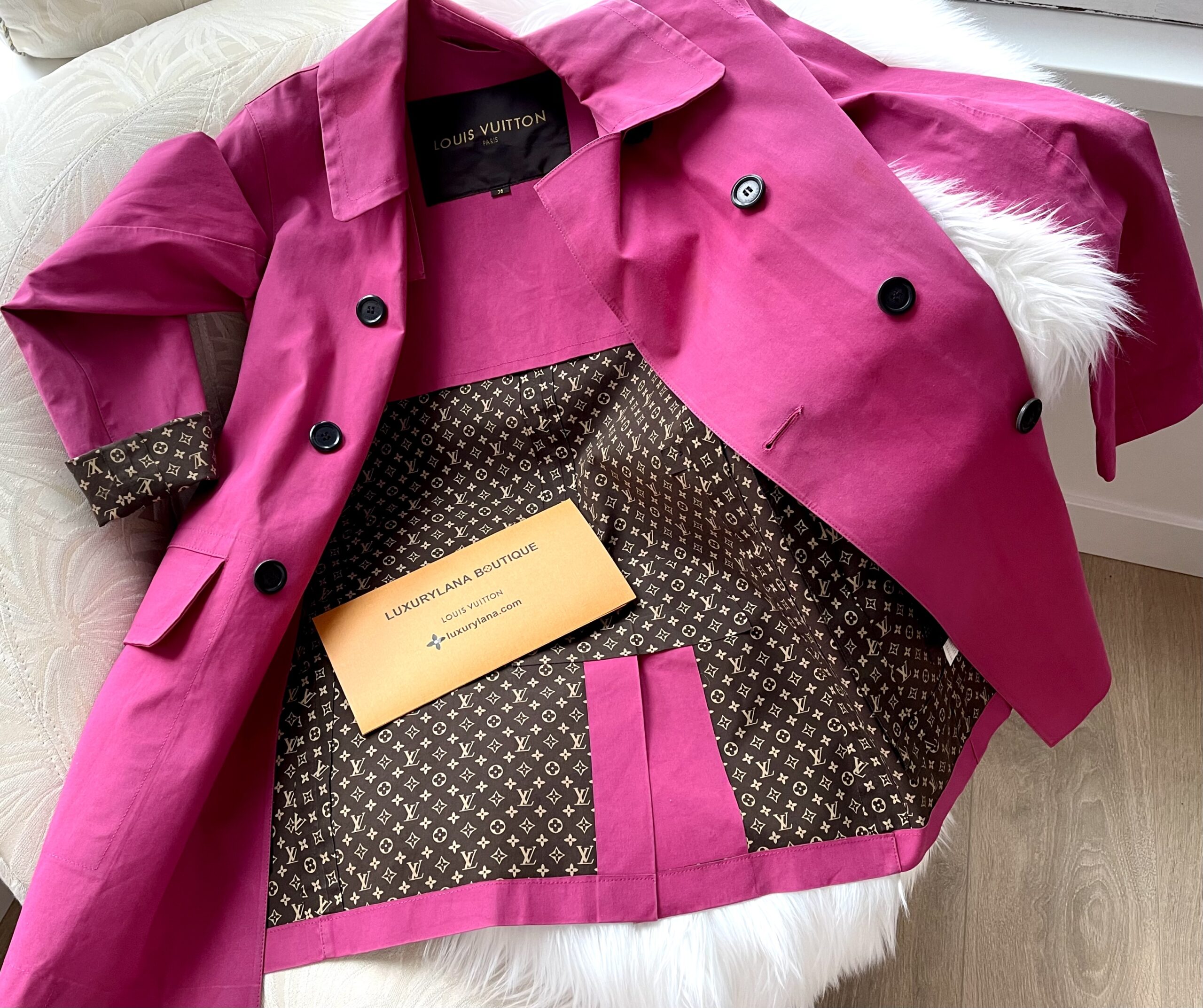 Hot Pink Cotton Mackintosh Double-Breasted Trench Coat — image 11