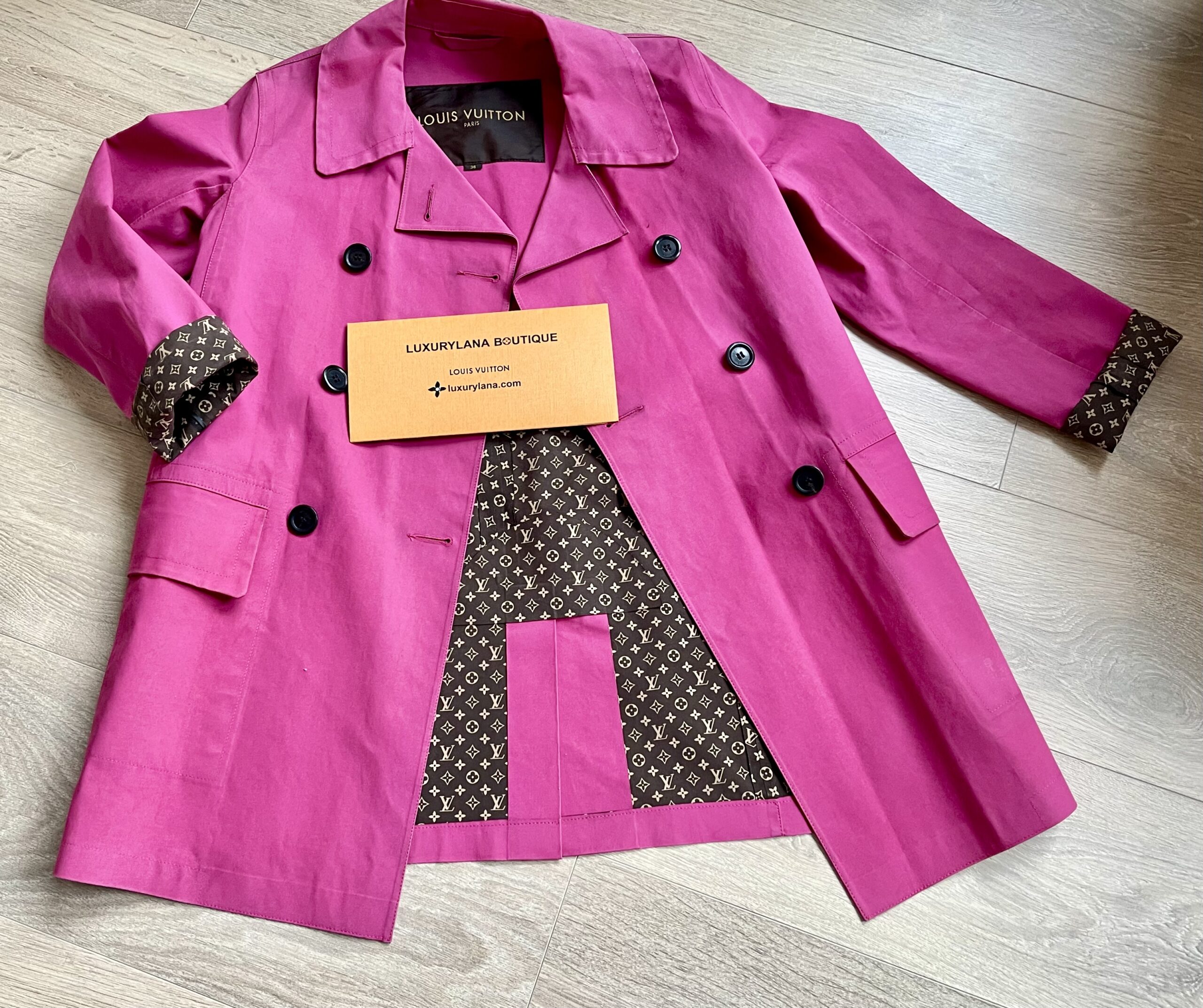 Hot Pink Cotton Mackintosh Double-Breasted Trench Coat