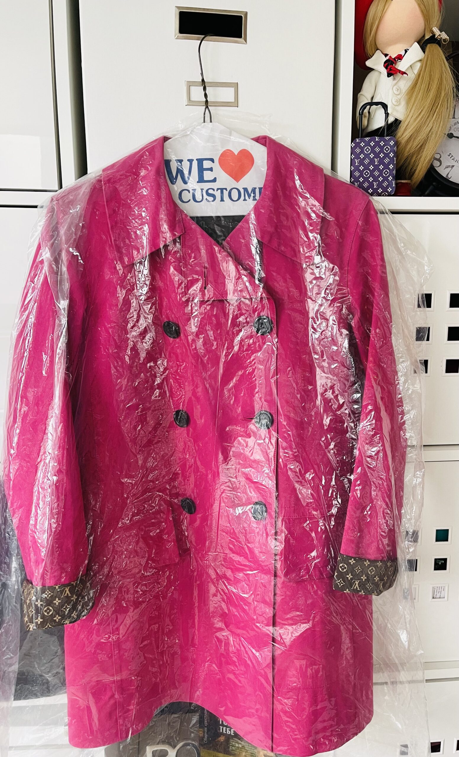Hot Pink Cotton Mackintosh Double-Breasted Trench Coat — image 19