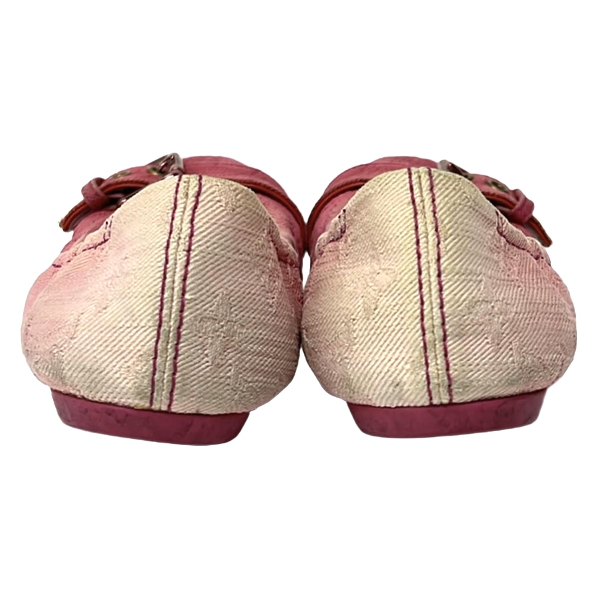 Pink Monogram Denim Sunburst Ballet Flats — image 6
