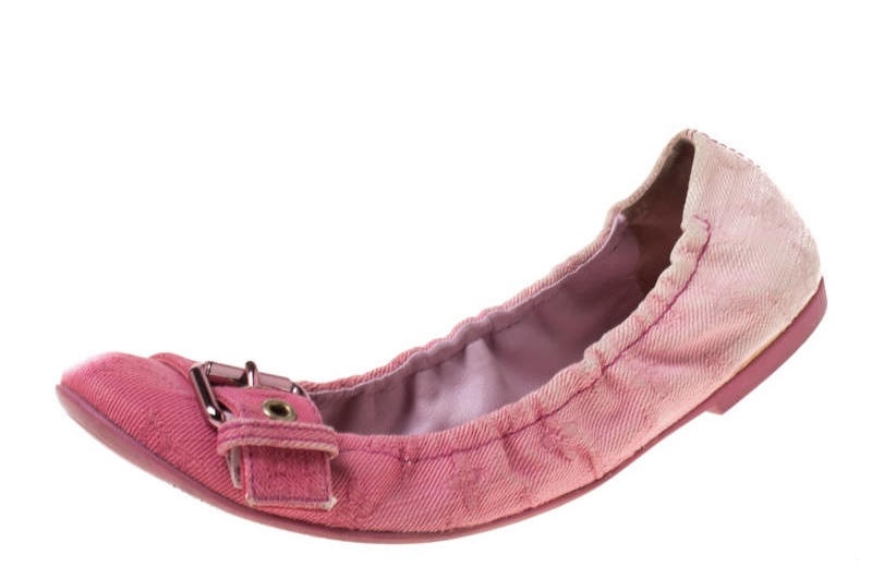 Pink Monogram Denim Sunburst Ballet Flats — image 4