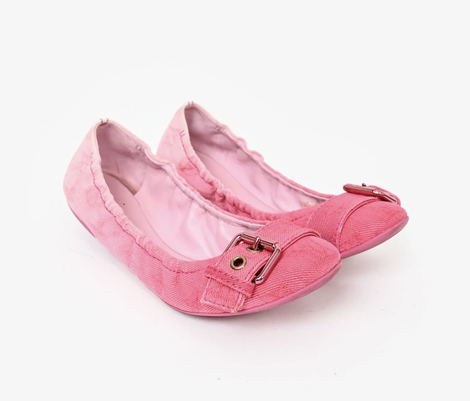 Pink Monogram Denim Sunburst Ballet Flats