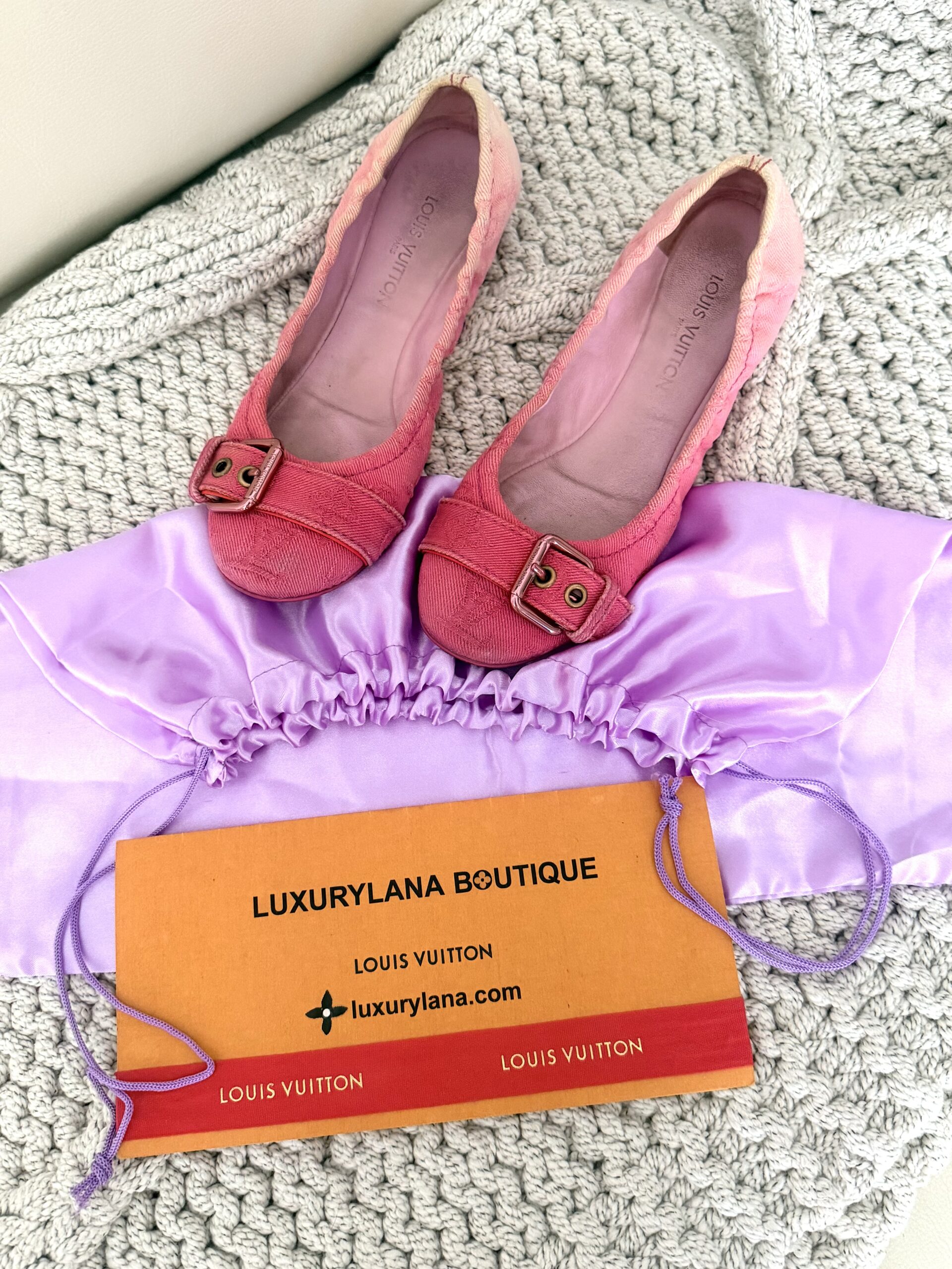 Pink Monogram Denim Sunburst Ballet Flats — image 7