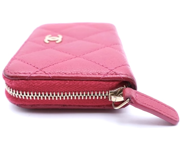 Chanel Pink Caviar Classic Zip Coin Purse/Gold CC — image 3