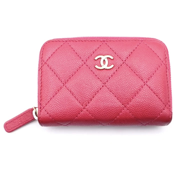 Chanel Pink Caviar Classic Zip Coin Purse/Gold CC — image 2