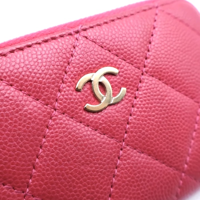 Chanel Pink Caviar Classic Zip Coin Purse/Gold CC — image 5
