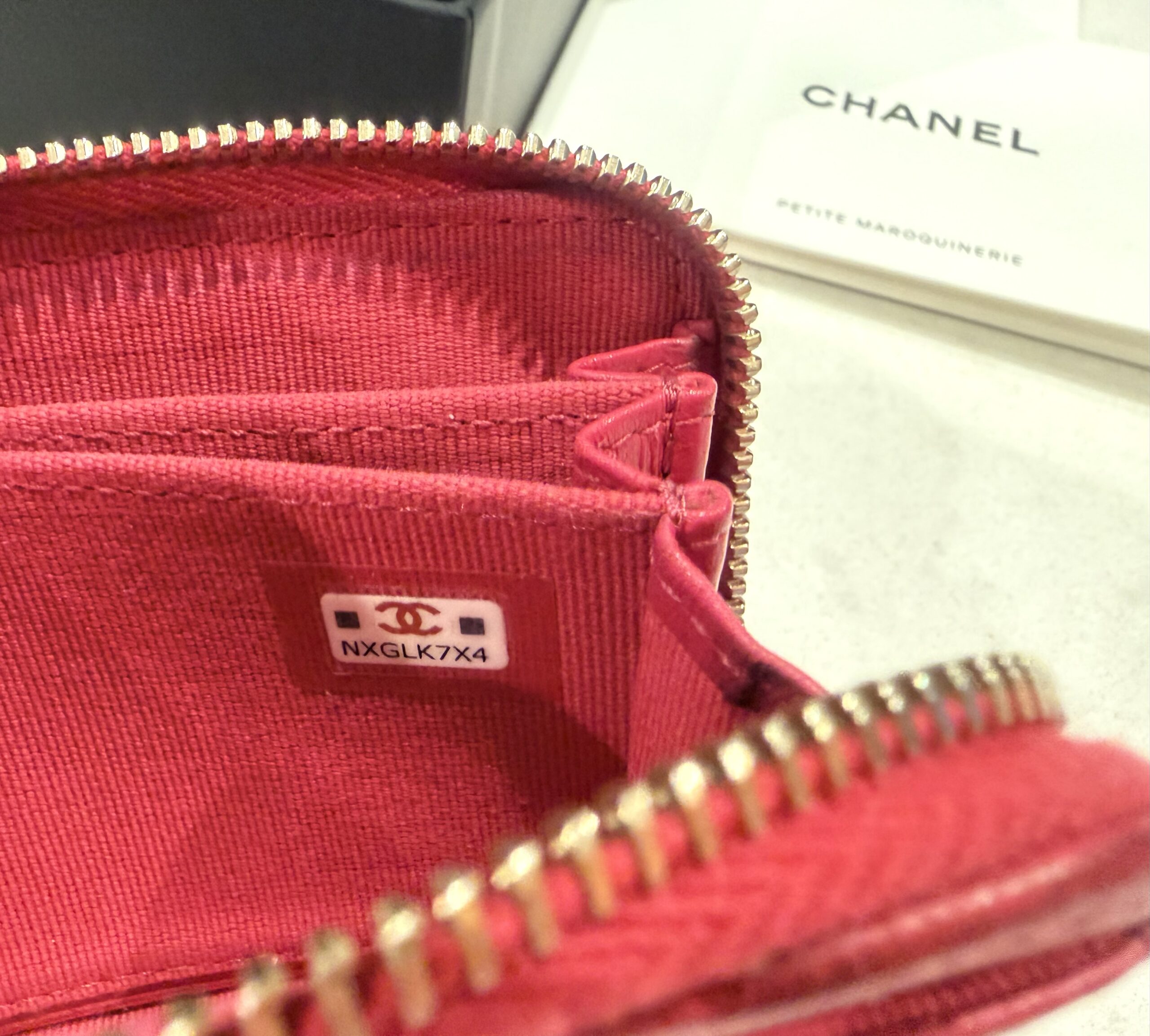 Chanel Pink Caviar Classic Zip Coin Purse/Gold CC — image 9