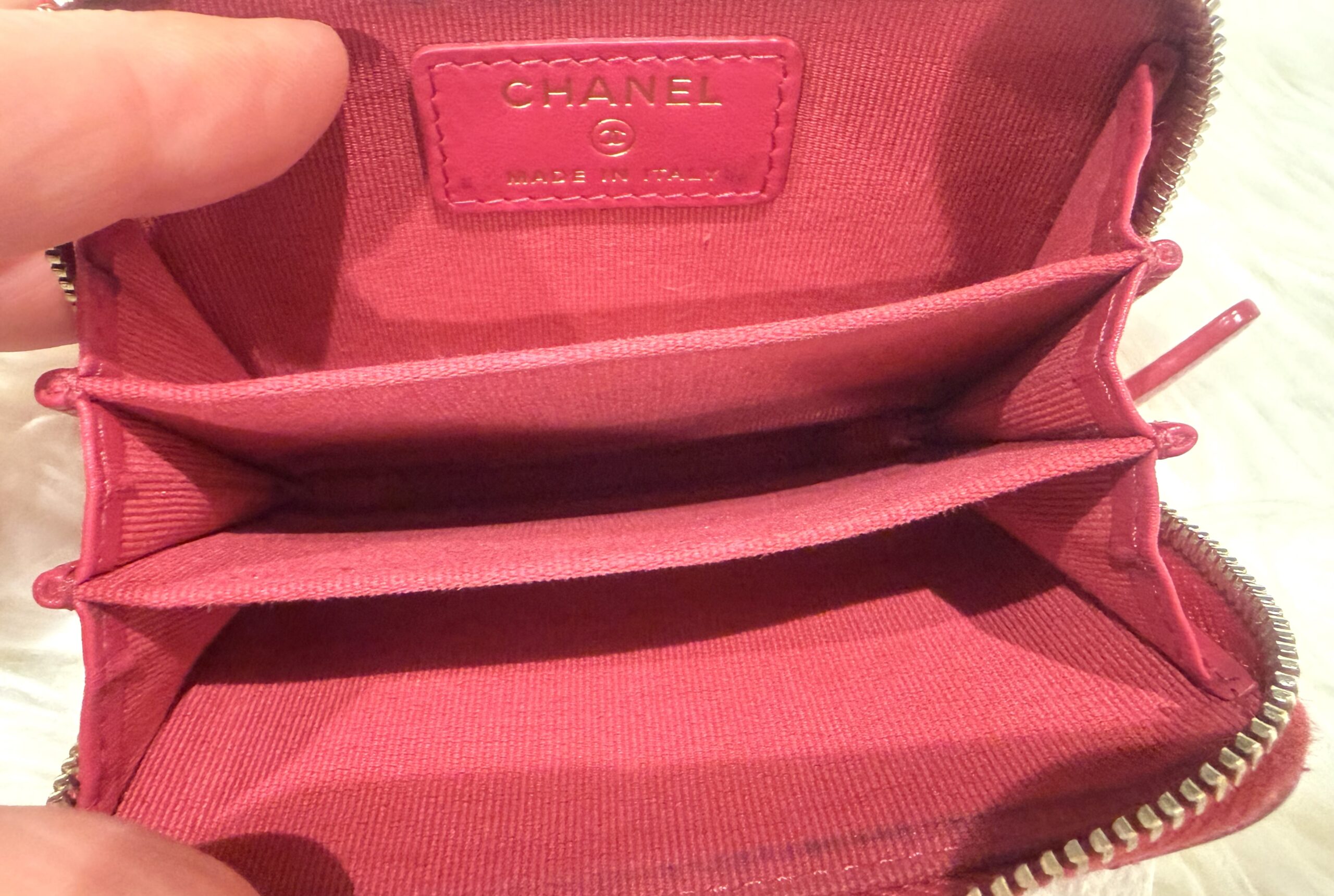 Chanel Pink Caviar Classic Zip Coin Purse/Gold CC — image 10