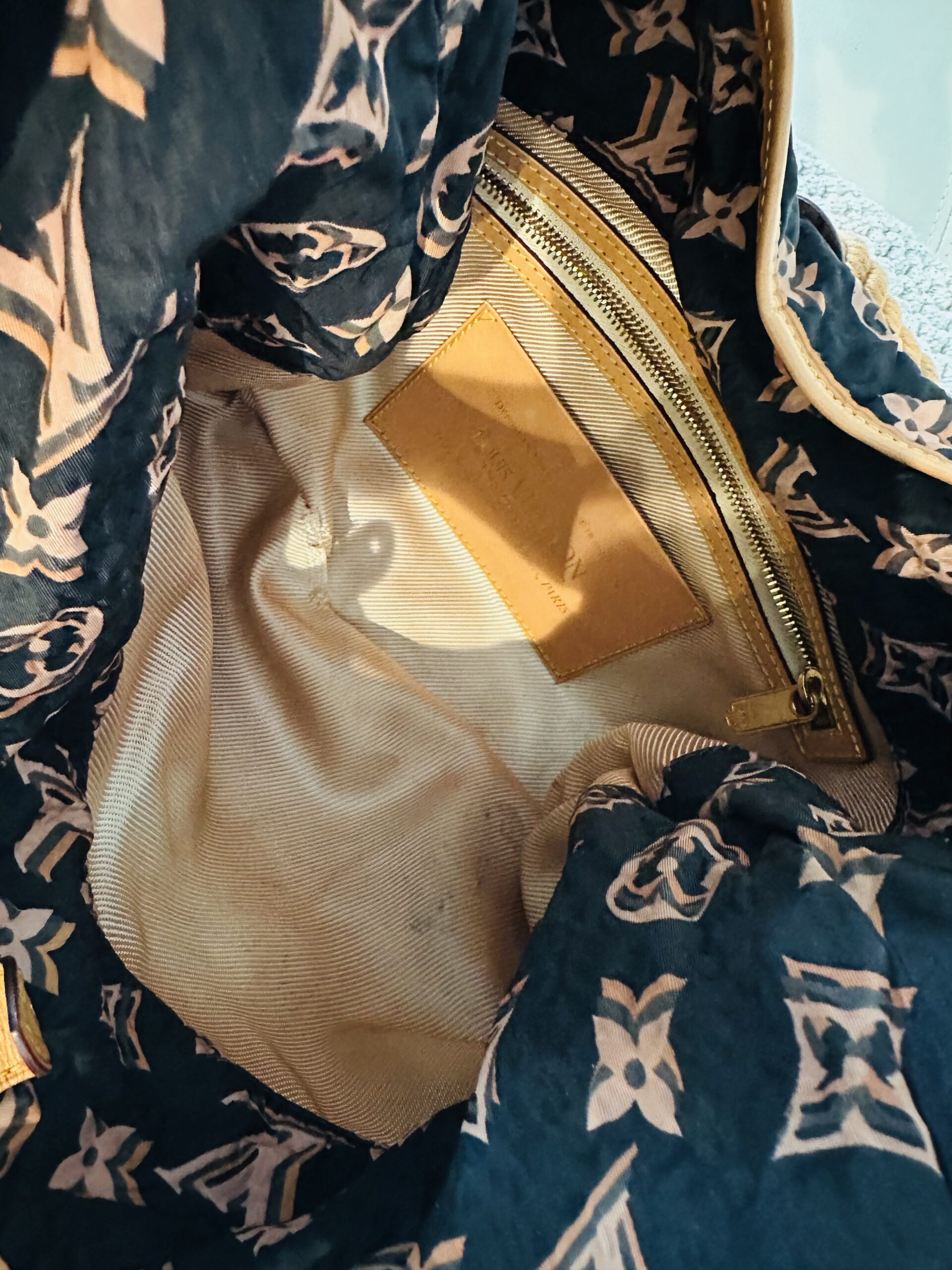 Monogram Cruise Bulles MM Navy Blue Hobo Handbag — image 15