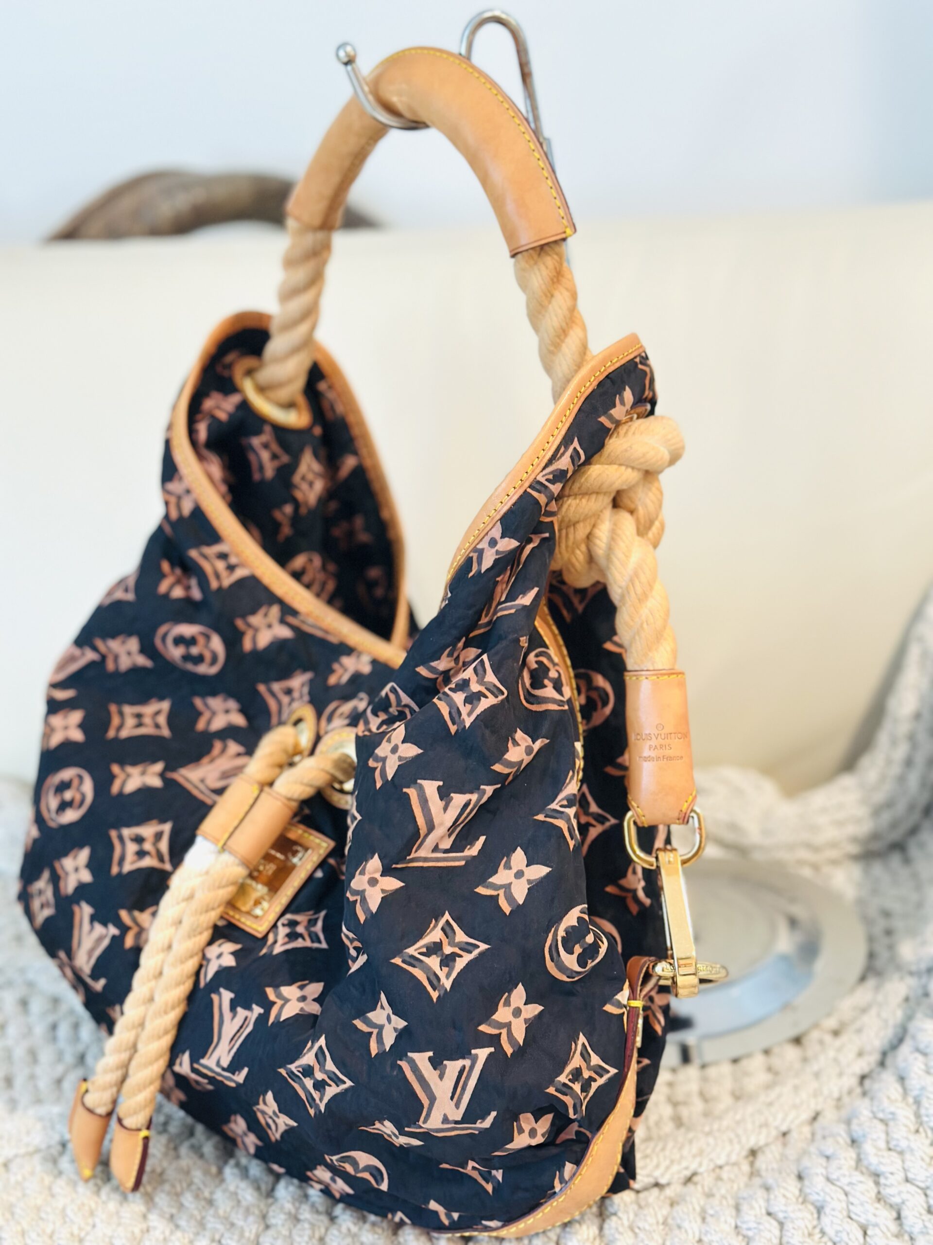 Monogram Cruise Bulles MM Navy Blue Hobo Handbag — image 5