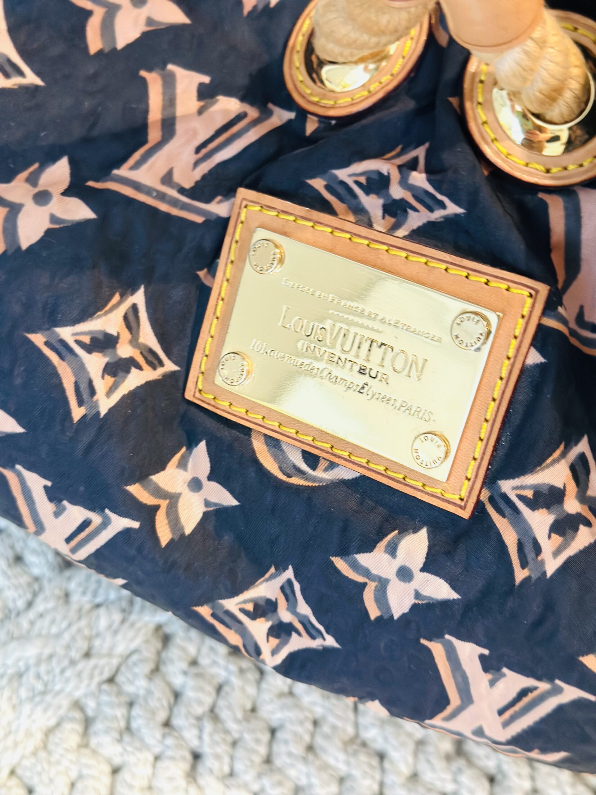 Monogram Cruise Bulles MM Navy Blue Hobo Handbag — image 7