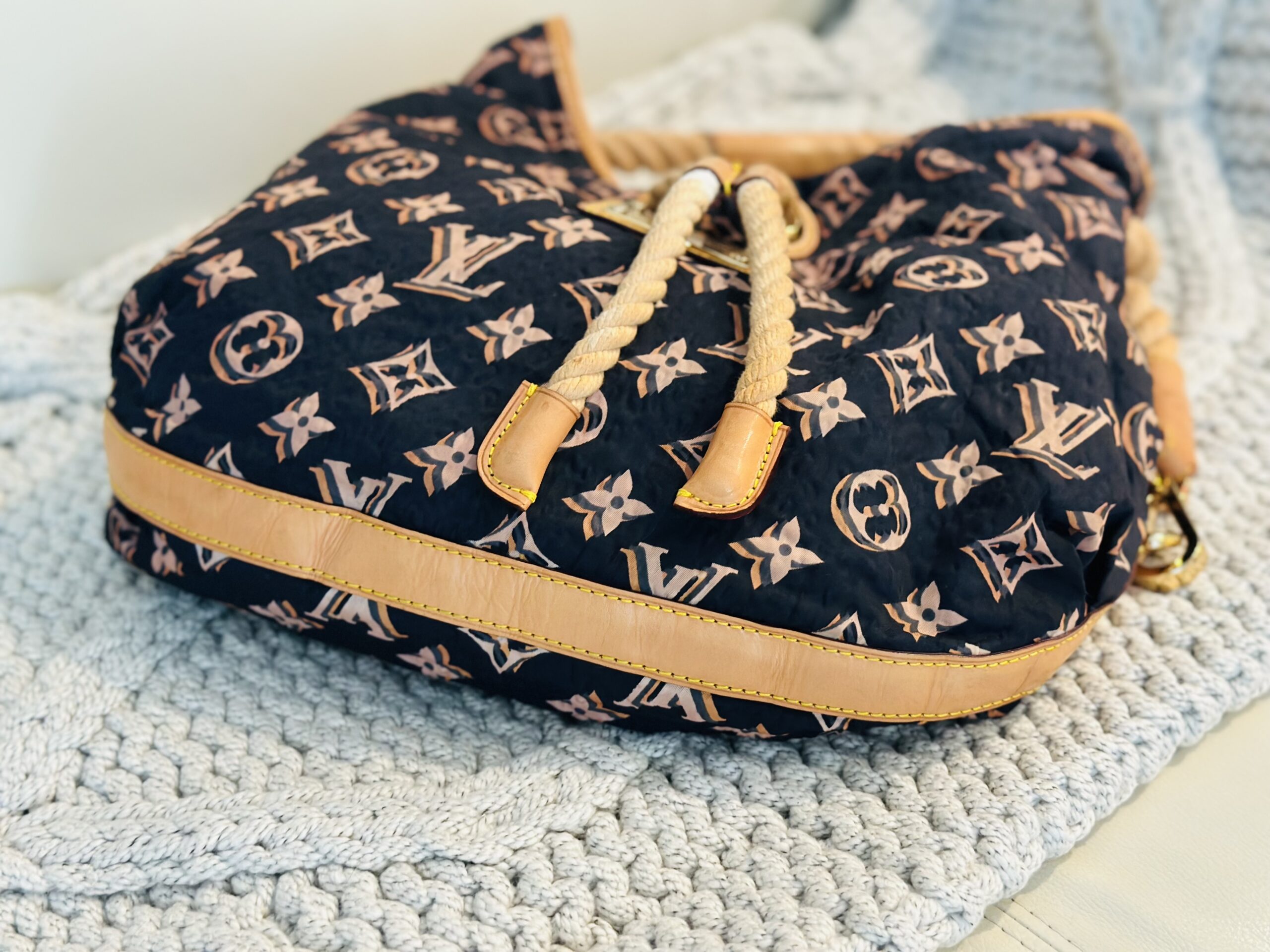 Monogram Cruise Bulles MM Navy Blue Hobo Handbag — image 8
