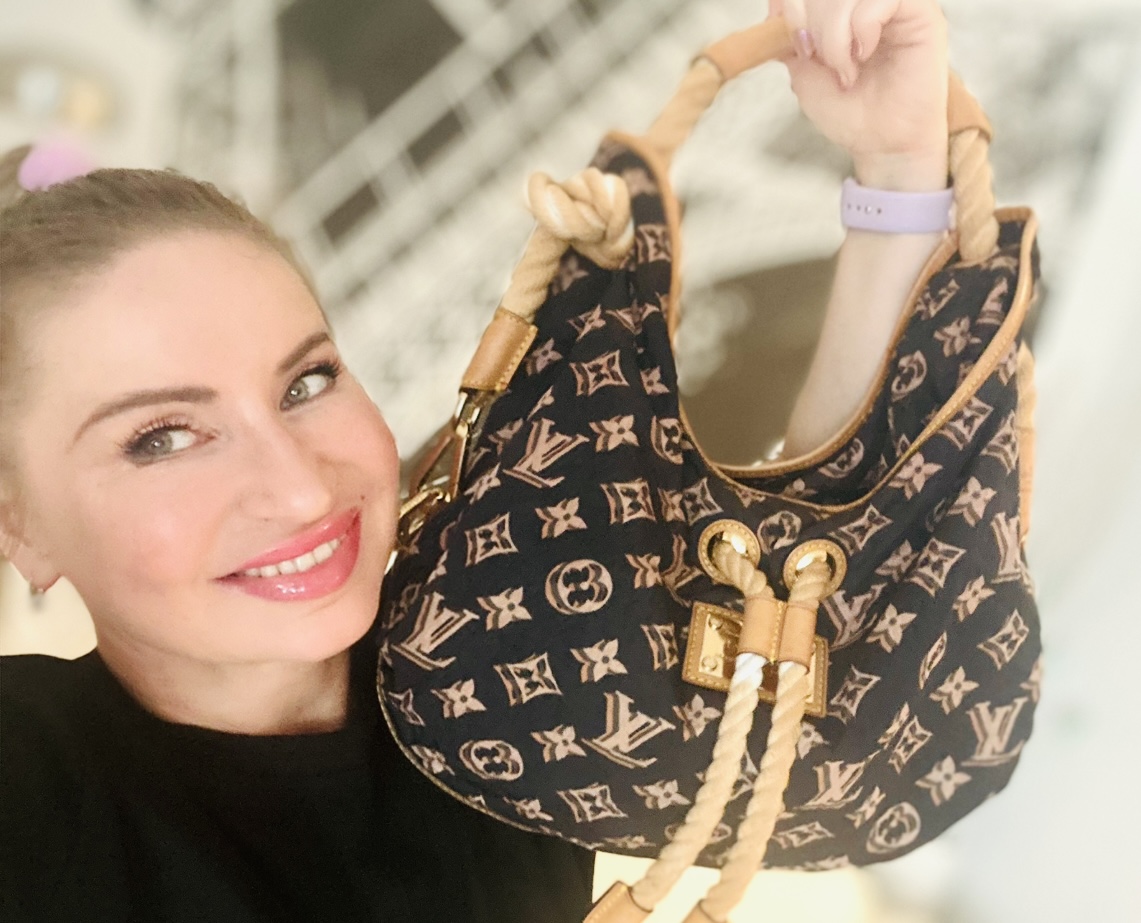 Monogram Cruise Bulles MM Navy Blue Hobo Handbag — image 6