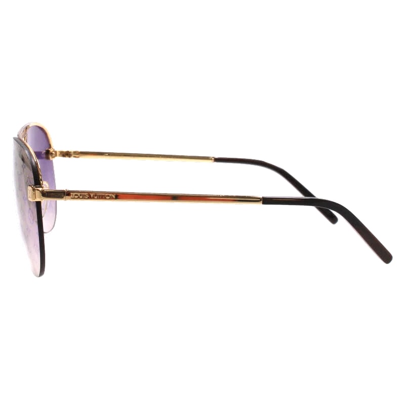 Clockwise Monogram Aviators Gold/Purple Chameleon Sunglasses — image 6