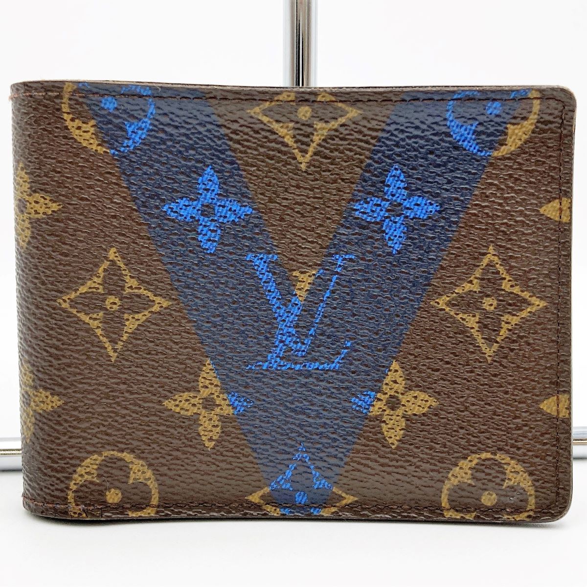 Monogram V-Blue Signature Portefoille Multiple Wallet