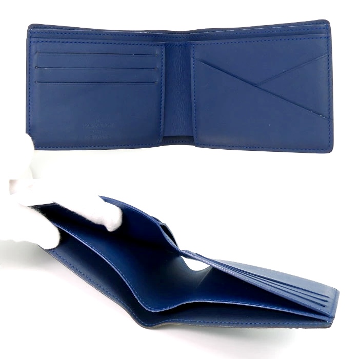 Monogram V-Blue Signature Portefoille Multiple Wallet — image 10