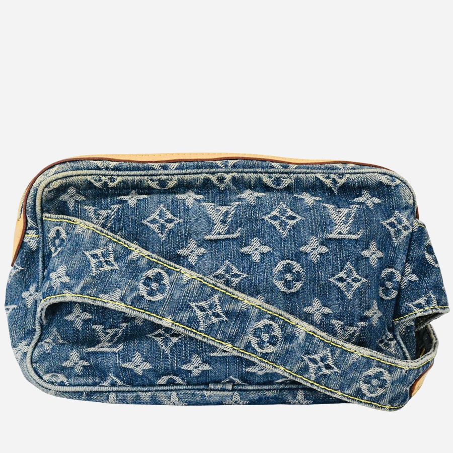 Monogram Blue Denim Waist Pouch Sling Bum Bag — image 8
