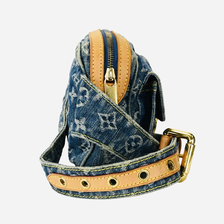 Monogram Blue Denim Waist Pouch Sling Bum Bag — image 7