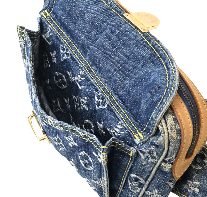 Monogram Blue Denim Waist Pouch Sling Bum Bag — image 18
