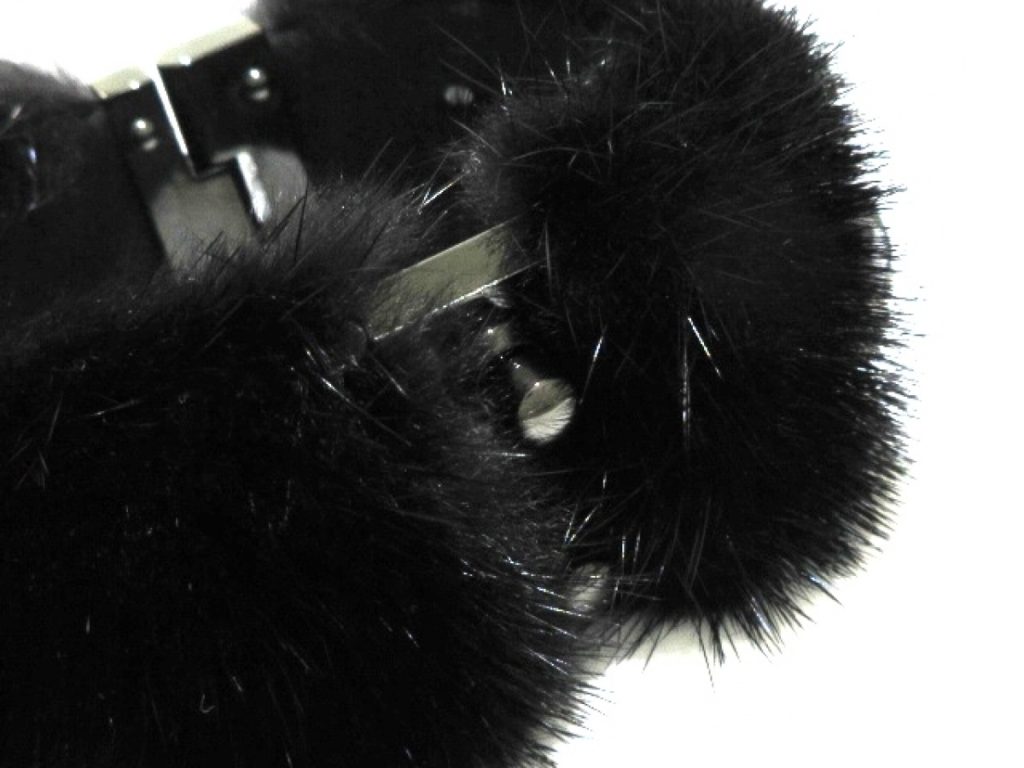 Louis Vuitton Lock Me Mink Fur Black Manchette Bracelet Cuff