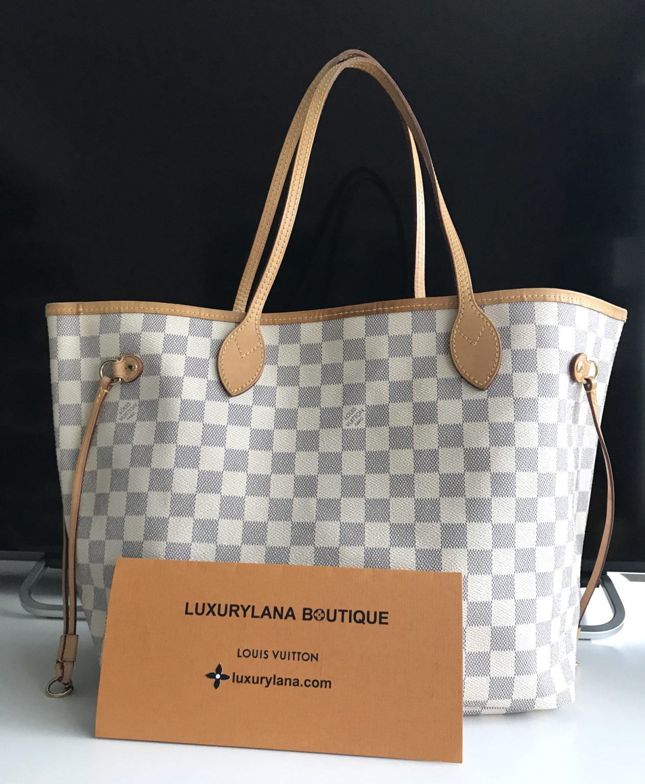 Neverfull MM Damier Azur Tote Bag